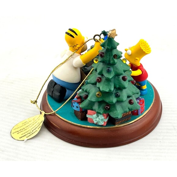 SIMPSONS Bradford Tree Christmas Ornament Illuminated "Cat-astrophe" Homer Bart - Picture 3 of 8